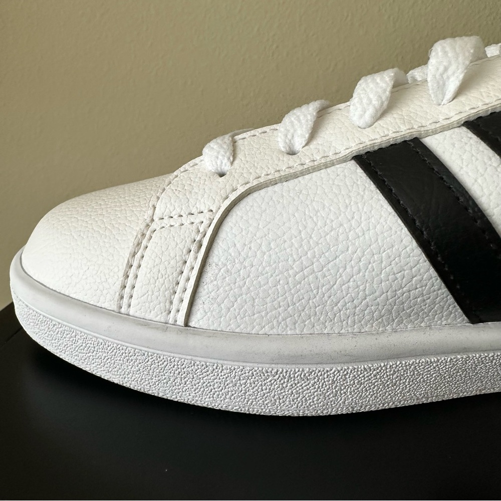 Adidas Neo Cloudfoam Sneakers Men’s 9.5 White Black Casual Comfort Shoes - Picture 5 of 16